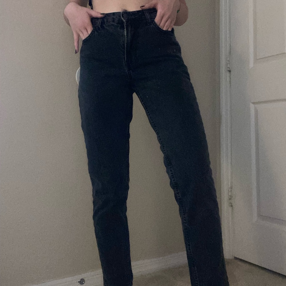 Bershka black grey mom jeans